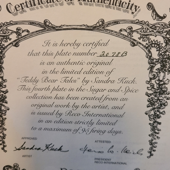 ReCO decorative porcelain plate #2078b - Picture 3 of 3